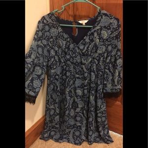 Blue Boho Floral Dress